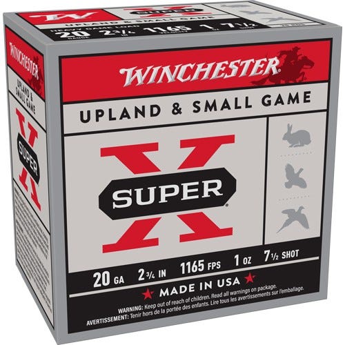 Winchester Super-X 20 GA-2.75 #7.5 Shot 1 oz 250-Rounds