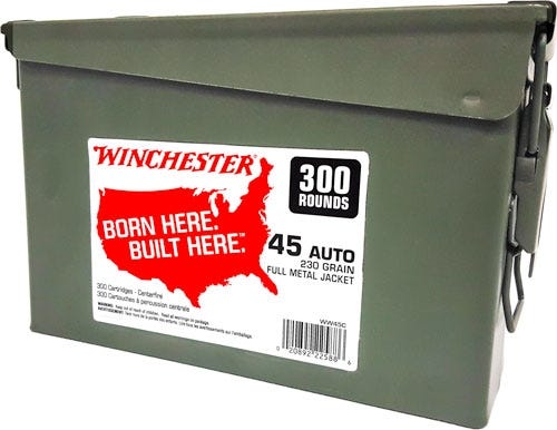 Winchester USA .45 ACP 230 Grain 300-Rounds FMJ chester USA .45 ACP 230 Grain 300-Rounds FMJ Ammo