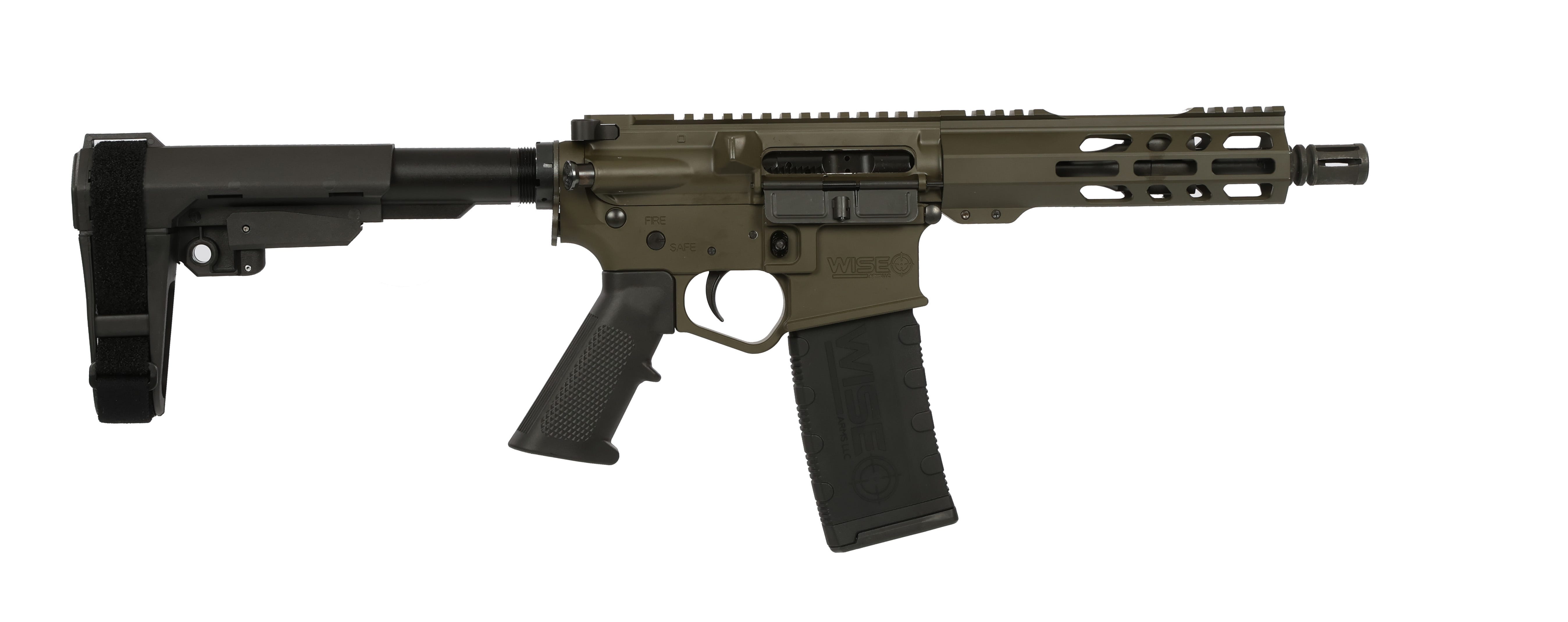 Wise Arms WA-15B OD Green 5.56 / .223 Rem 7.5 Barrel 30-Rounds w/ SB Tactical SBA3 Brace - Wise Arms