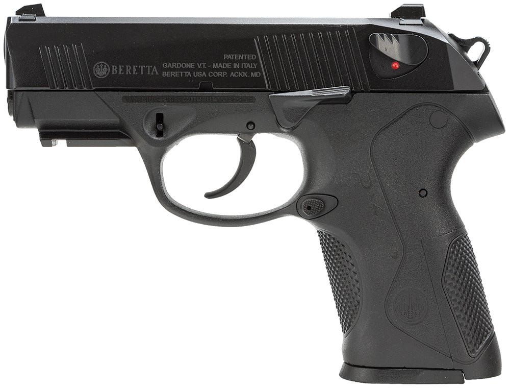 beretta px4 storm compact 9mm 3.2 barrel 15-rounds 3-dot contrast sights