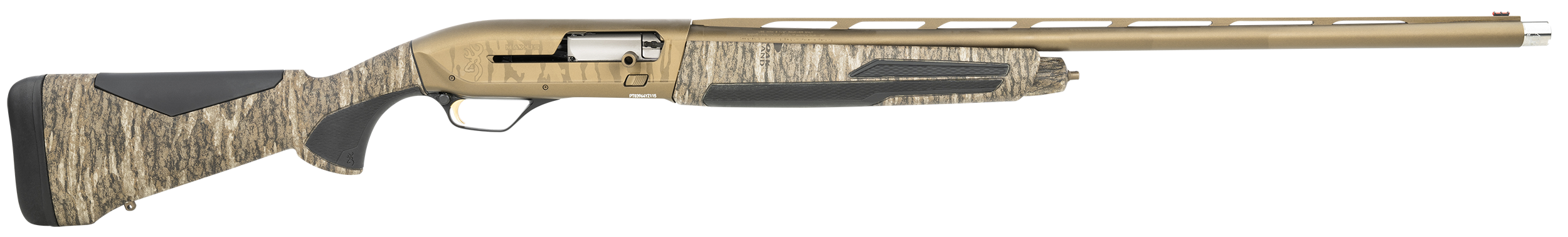 Browning Maxus II Wicked Wing Mossy Oak Bottomland / Burnt Bronze 12 GA 28 Barrel 4-Rounds 3.5 Chamber with Fiber Optic Front  Ivory Mid Bead Rear Sights image