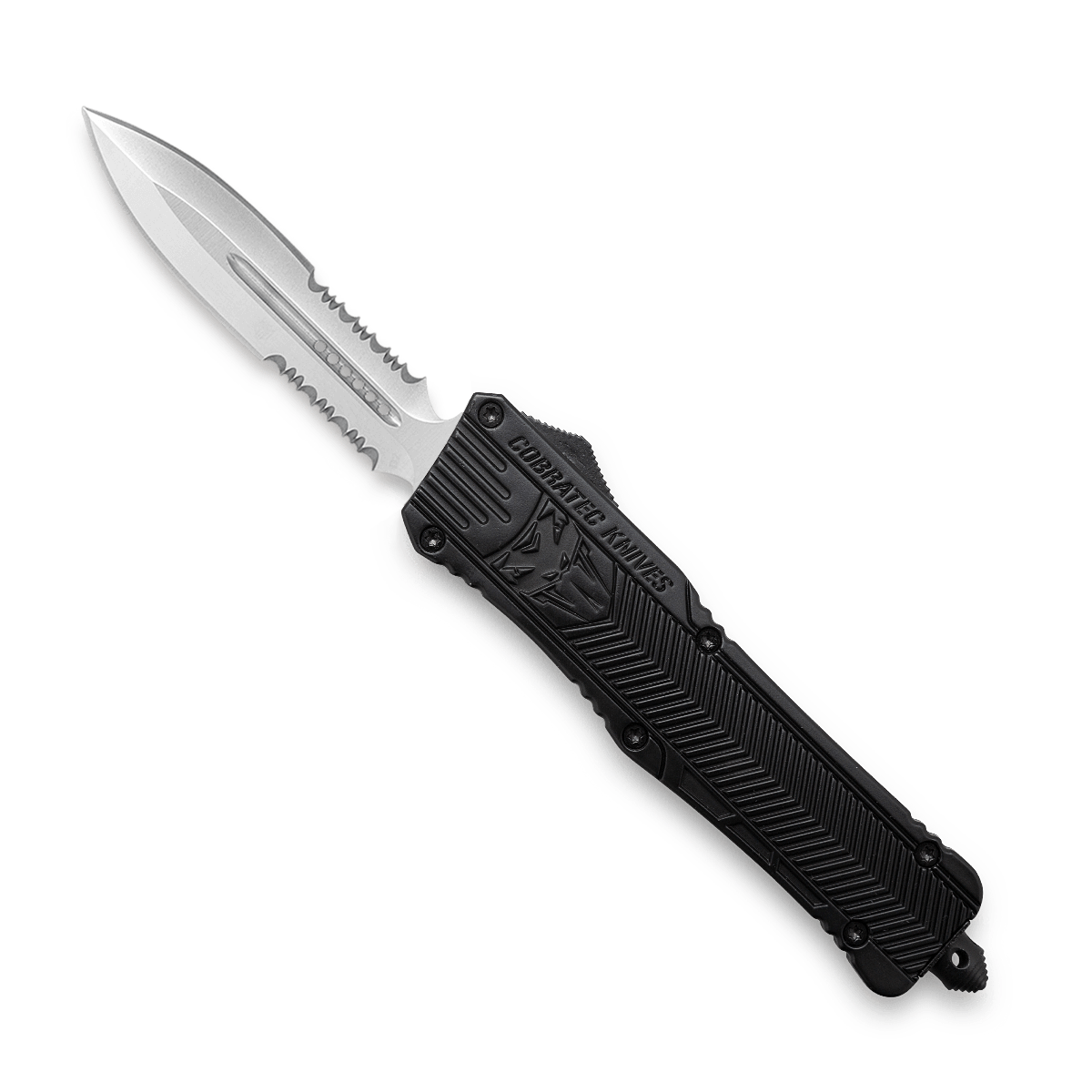 CobraTec CTK-1 OTF Knife - 3.75 Two-Sided Serrated Dagger Blade - Cobratec Knives