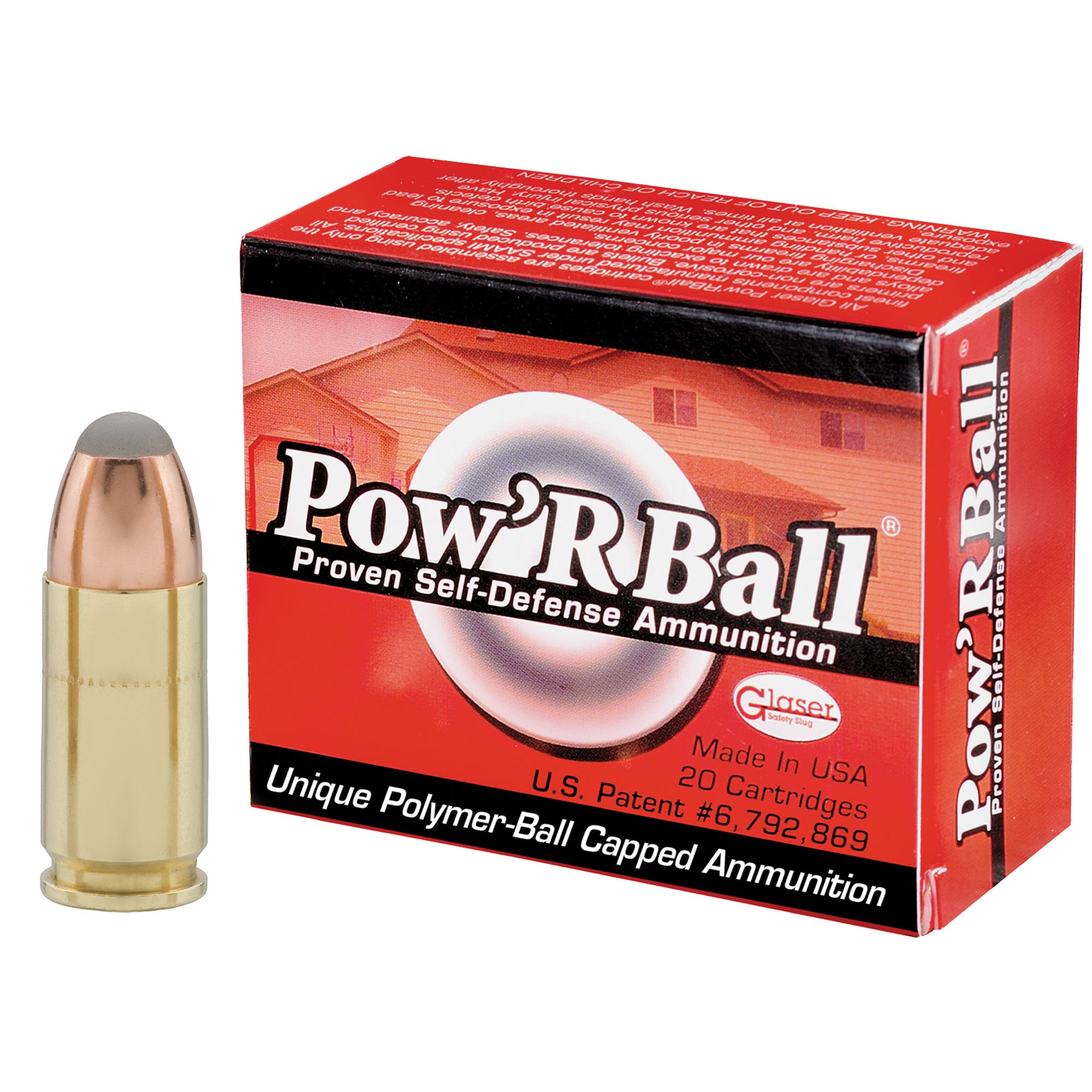 -Bon Pow RBall Brass 9mm 100 Grain 20-Rounds PT Ammo