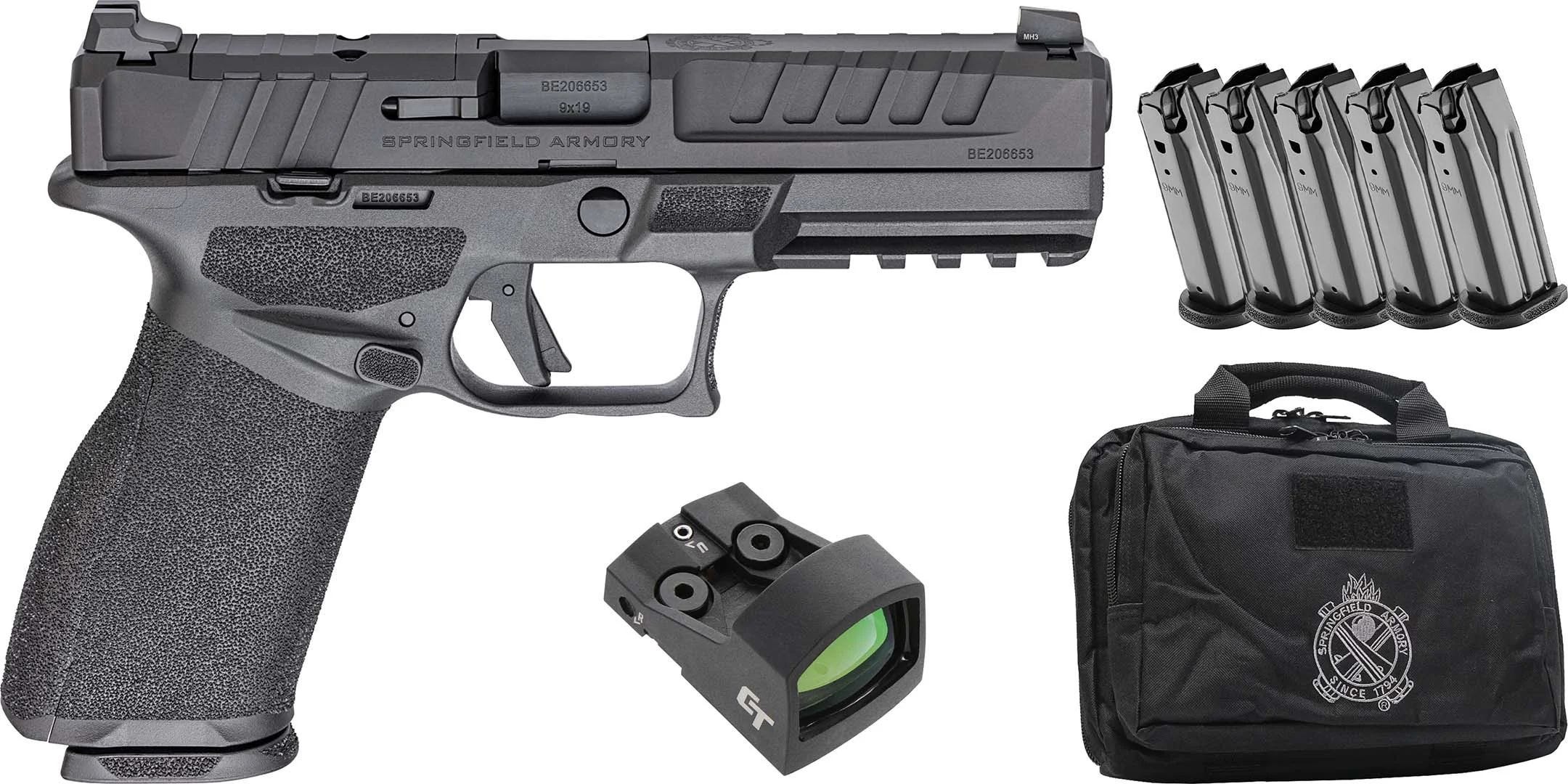 springfield armory echelon 9mm 4.5 barrel 15-rounds 5 mags  ct1500 red dot