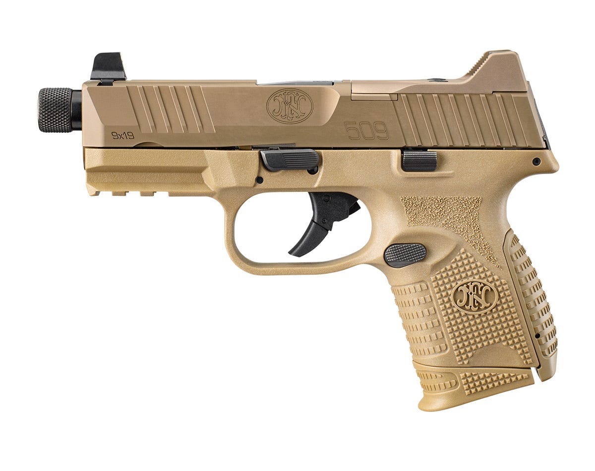 FN 509C Tactical Flat Dark Earth 9mm 4.32 Barrel 24-Rounds Night Sights - FN America / FN Herstal