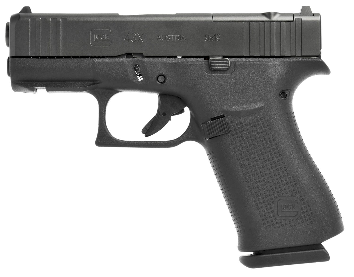 glock 43x mos 9mm 3.41 barrel 10-rounds fixed sights
