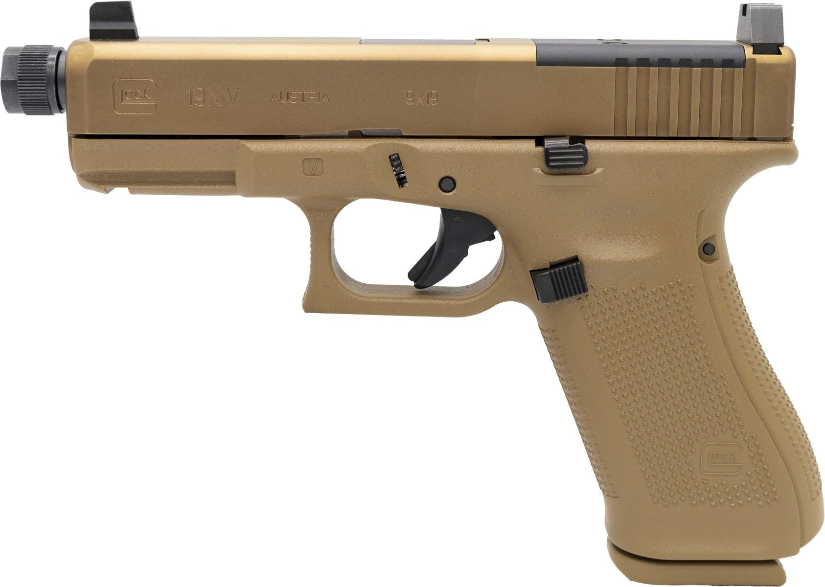 Glock 19XV MOS Coyote Brown 9mm 4.52 Threaded Barrel 19-Rounds - Glock
