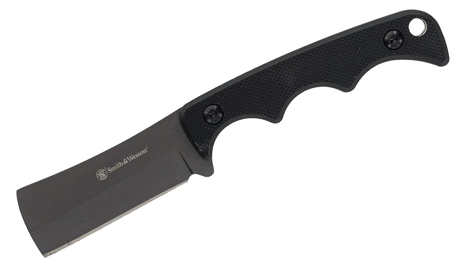 Smith and Wesson HRT Fixed Knife - 2 Plain Black Cleaver Blade Clam Packed - Battenfeld Technologies